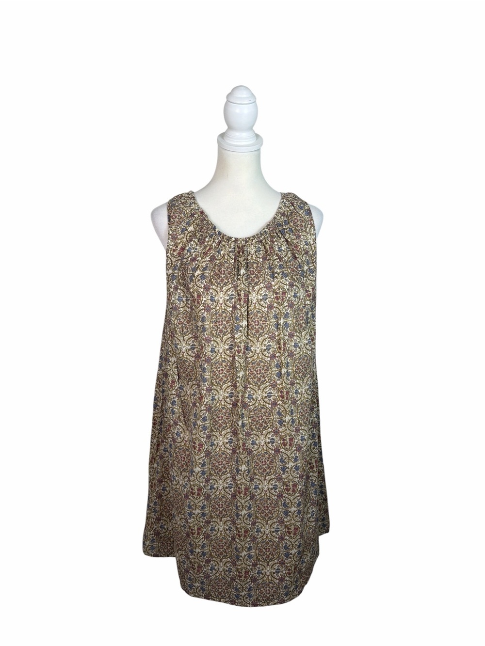 Garnet Hill Women’s Dress Size 10 Floral Paisley Cotton Sleeveless Shift Boho